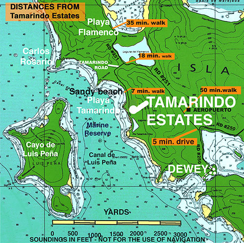 Tamarindo from nautical chart