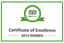 TripAdvisor Certificate of Excellence 2013